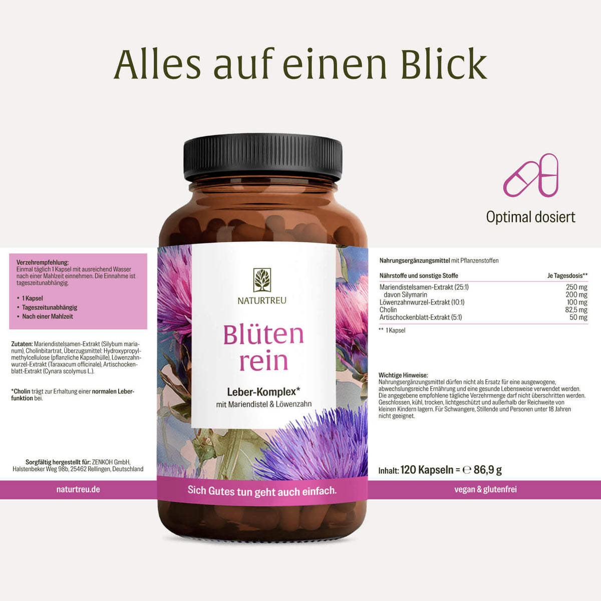 Blütenrein Leber-Komplex Etikett