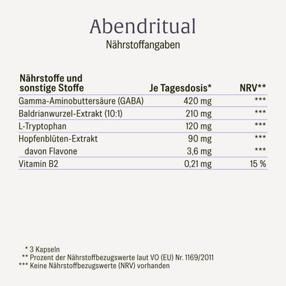 Abendritual GABA Baldrian Naehrwerte 