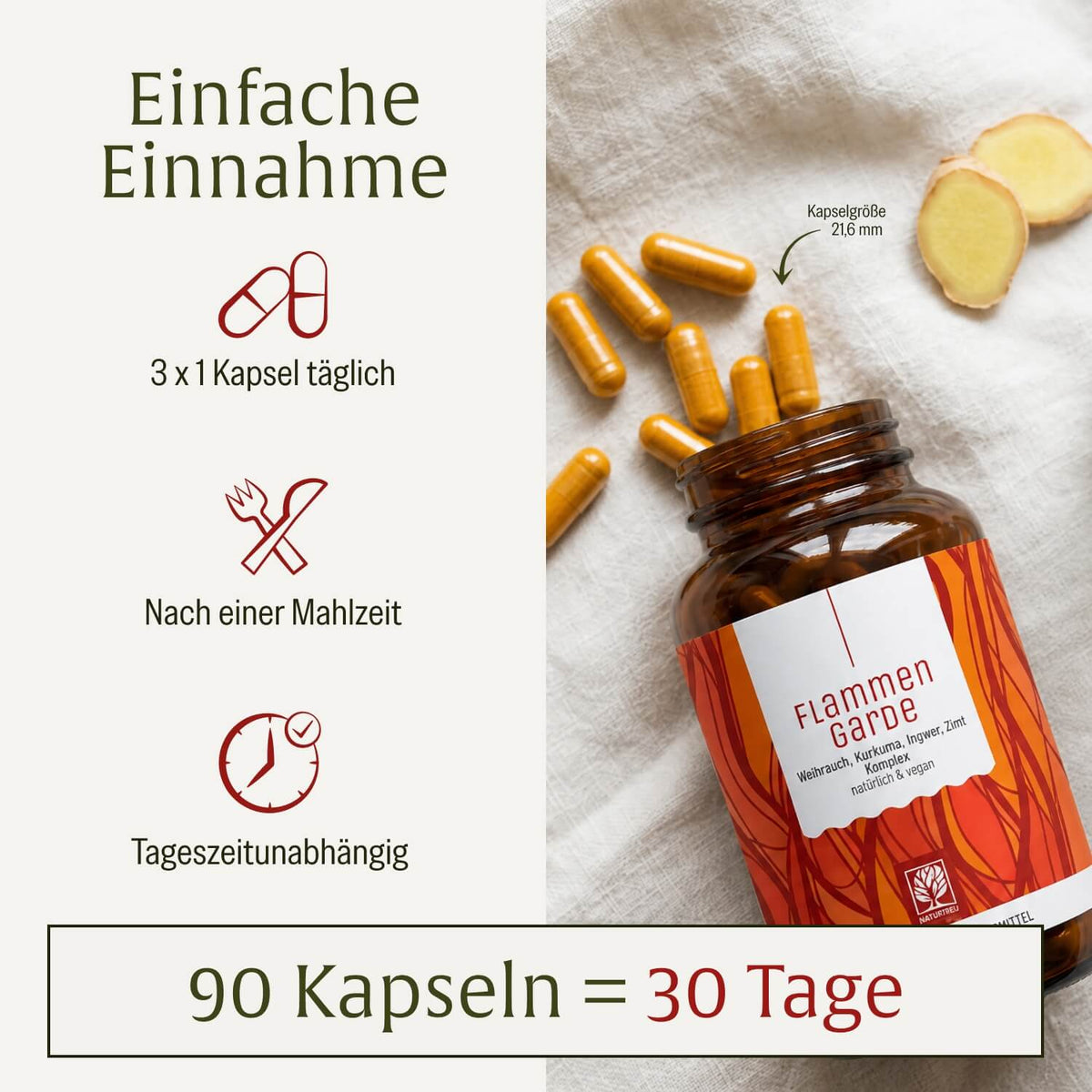 Flammengarde: Weihrauch-Kurkuma-Kapseln mit Ingwer und Zimt
