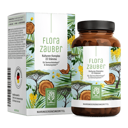 Florazauber von NATURTREU, Kulturen-Komplex mit 60 Probiotika Kapseln für 2 Monate.