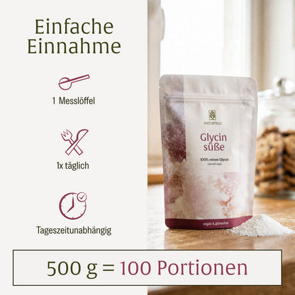 Glycinsüße: Reines Glycin Pulver 500g