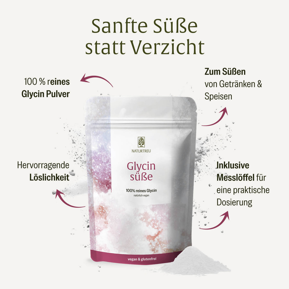 Glycinsüße: Reines Glycin Pulver 500g