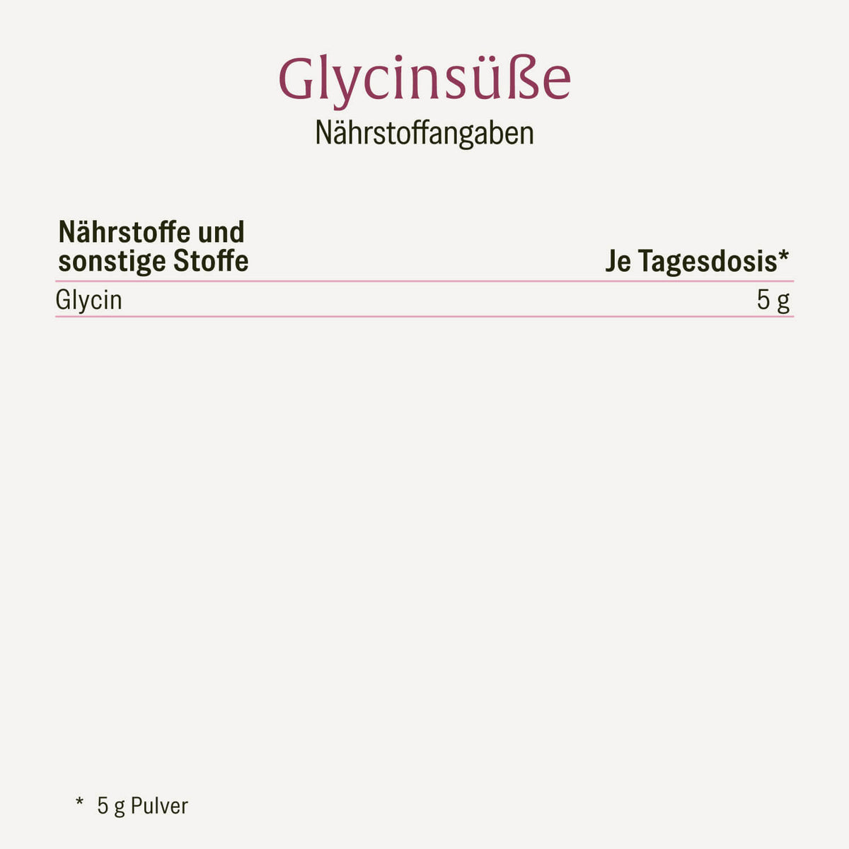 Glycinsüße: Reines Glycin Pulver 500g