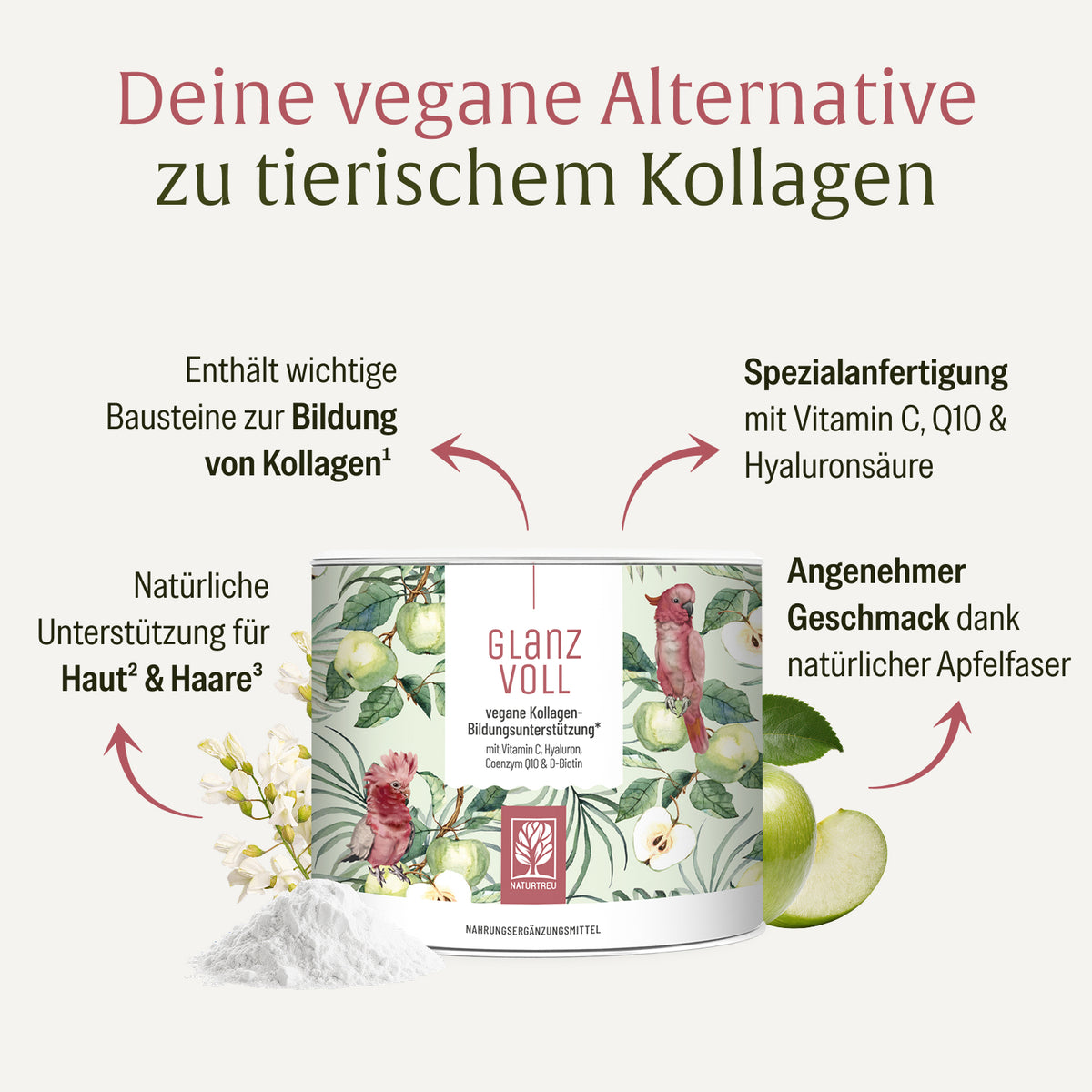 Glanzvoll Vegane-Kollagen-Bildungsunterstuetzung Hochwertige Inhaltsstoffe 