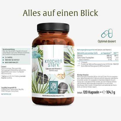 Knochenstark Calcium VitaminC Etikett