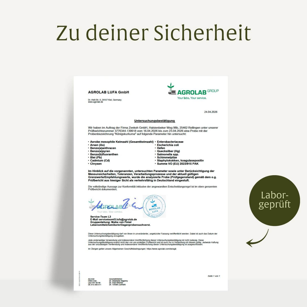 Koenigskurkuma Curcuma Komplex Onlineshop Zertifikat