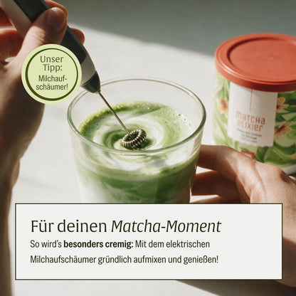 Matchaelixier: Matcha mit Lucuma und Moringa