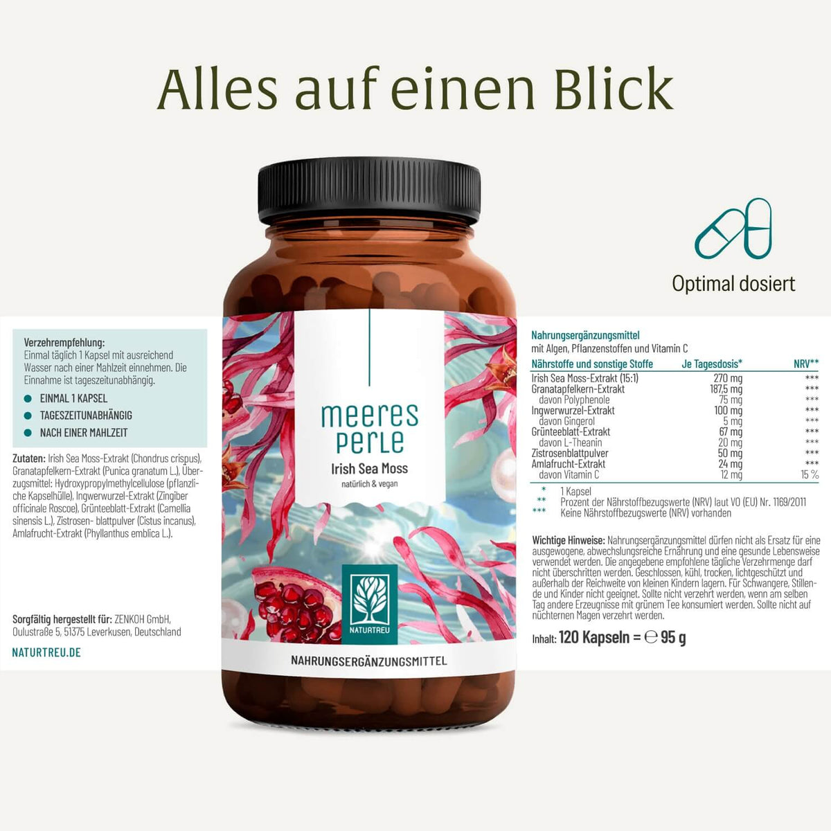Meeresperle irish sea moss Etikett 