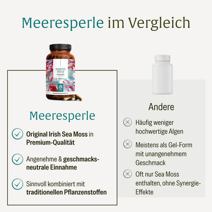 Meeresperle irish sea moss Vergleichstabelle