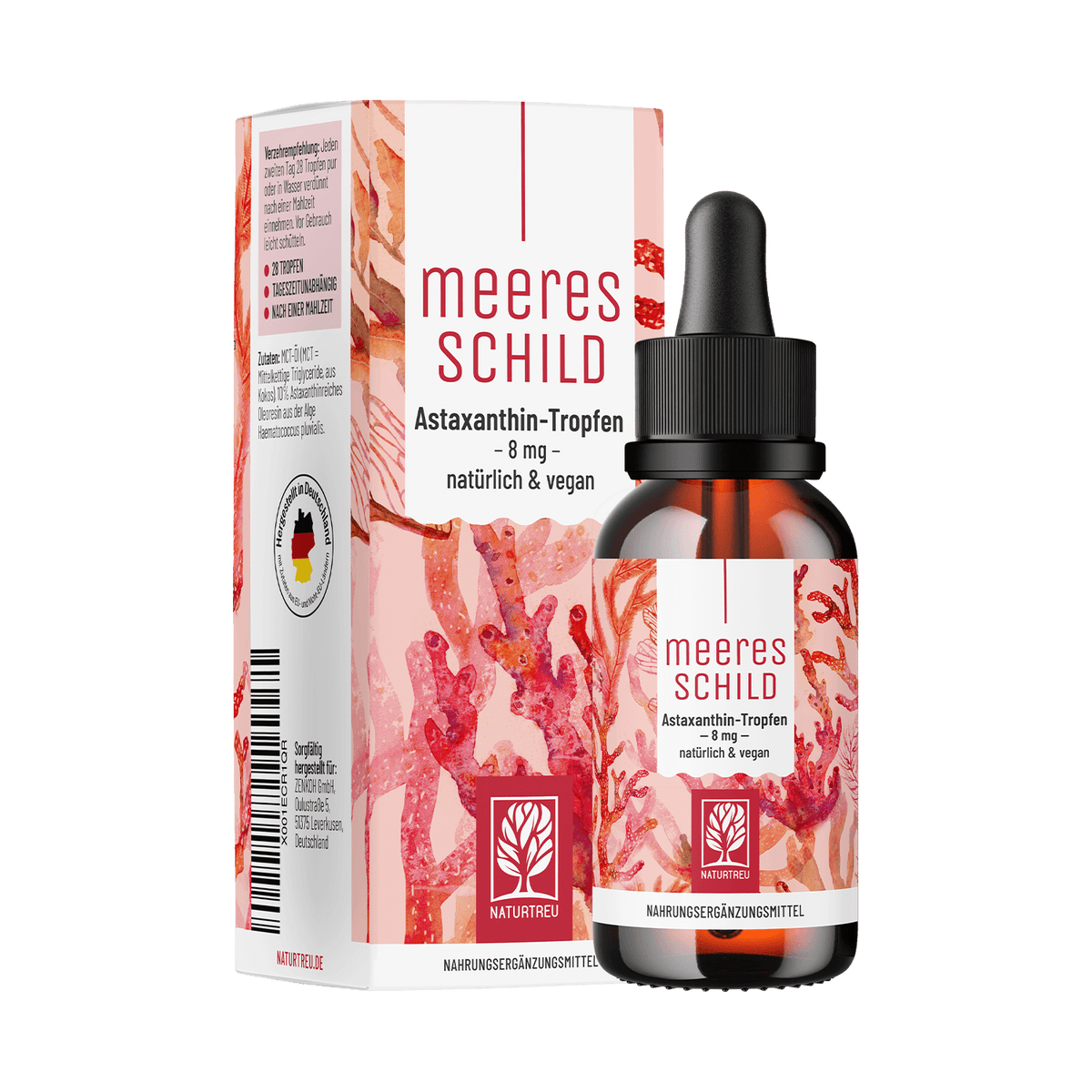 Meeresschild Astaxanthin-Tropfen Titelbild