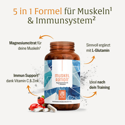 Muskelration Magnesiumcitrat L-Glutamin Onlineshop Inhaltsstoffe
