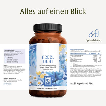 Nebellicht Mutterkraut Magnesium Ingwer Q10 Vitamin B2-Komplex Etikett 01