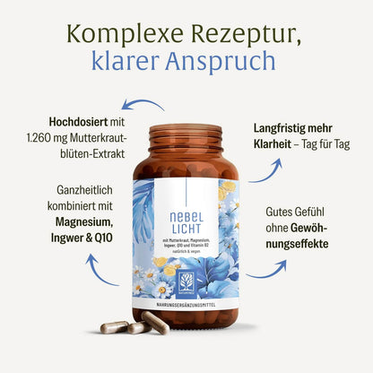 Nebellicht Mutterkraut-Magnesium-Ingwer-q10-vitaminb2-komplex Hochw Inhaltsstoffe 