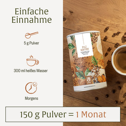 Pilzkaffee Kaffeegetraenkepulver Einnahme
