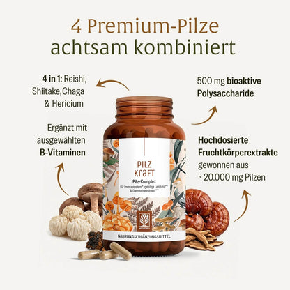 Pilzkraft Pilz-Komplex Hochwertige Inhaltsstoffe