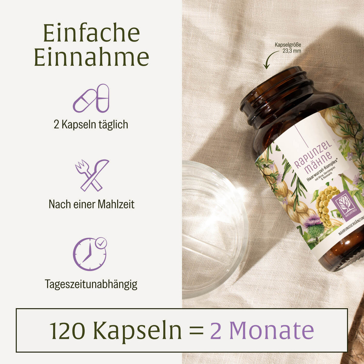 Rapunzelmaehne Haarwurzel-Komplex Einnahme