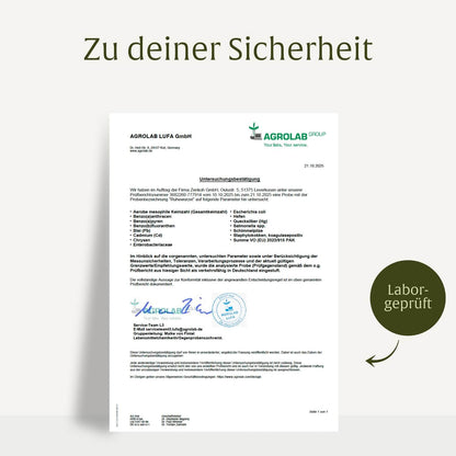Ruhewurzel Ashwagandha Laborzertifikat