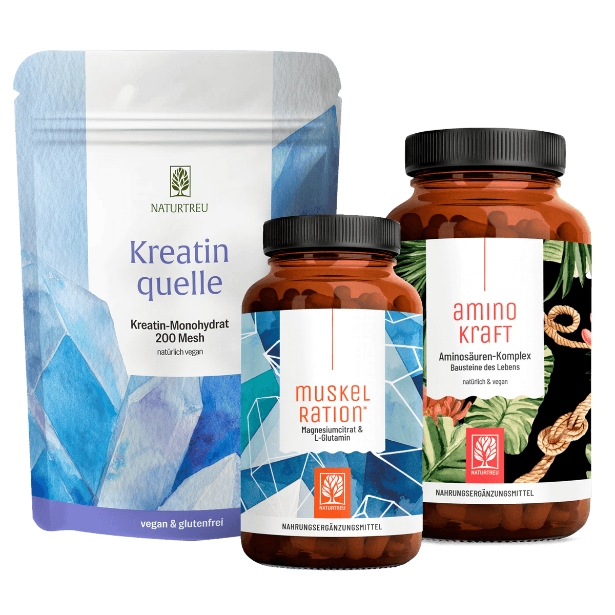 Rundum Fit Sparpaket: Kreatinquelle, Muskelration & Aminokraft