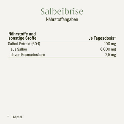 Salbeibrise Salbei-Extrakt Naehrwerte 