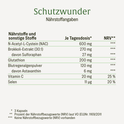 Schutzwunder Antioxidantien-Komplex Naehrwerte 