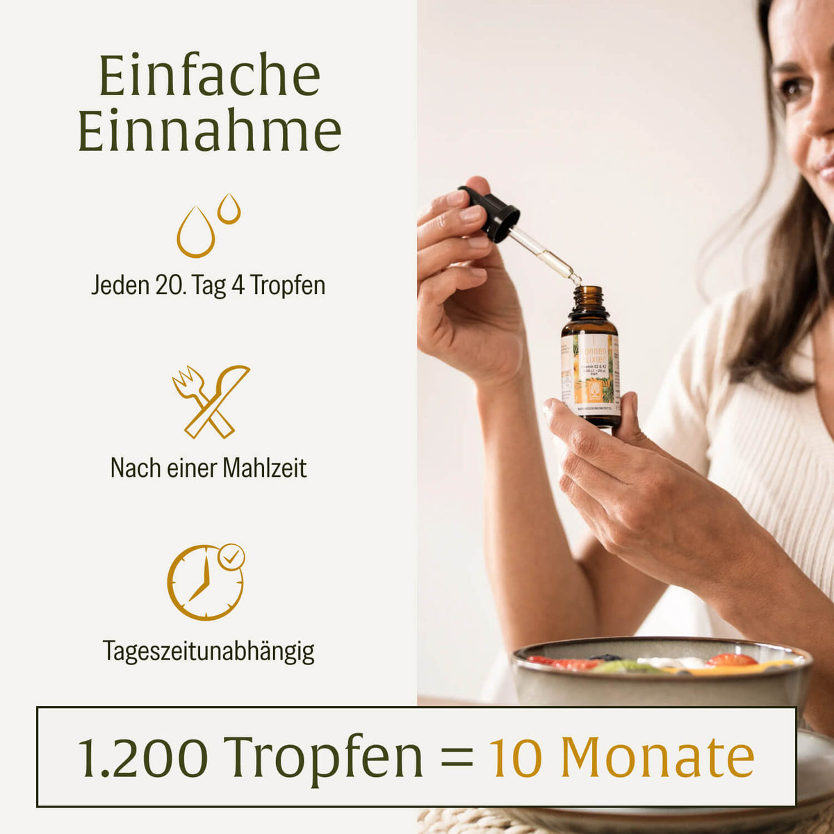 Sonnenelixier Vitamin D3 K2 Einnahmetabelle