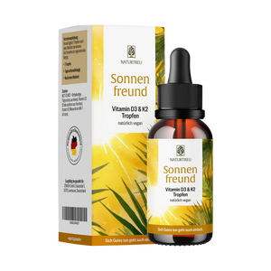 Sonnenfreund von NATURTREU, 1.200 Vitamin D3 K2 Tropfen – Langzeitvorrat für mehr als 1 Jahr.