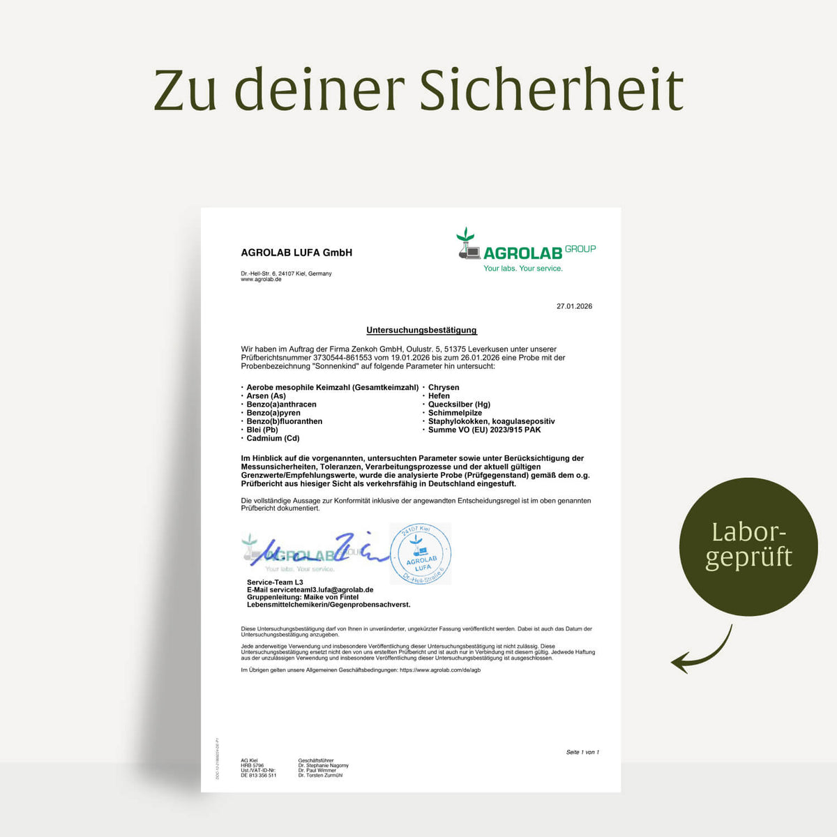 Sonnenkind Vitamin D3 K2 Laborbild 