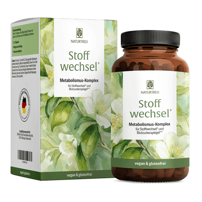 Stoffwechsel von NATURTREU, Metabolismus-Komplex für Stoffwechsel und Blutzuckerspiegel, 120 Stoffwechsel Kapseln für 30 Tage.