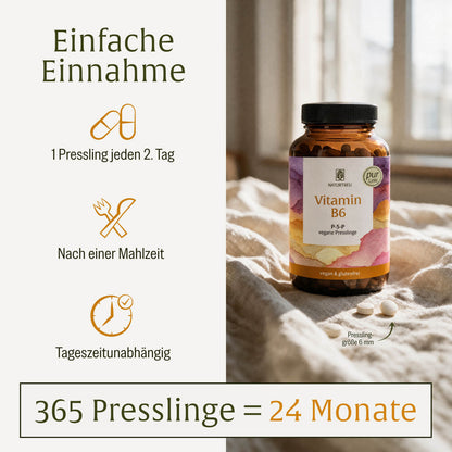 Vitamin B6: Presslinge mit bioaktivem Pyridoxal-5’-Phosphat und Akazienfaser