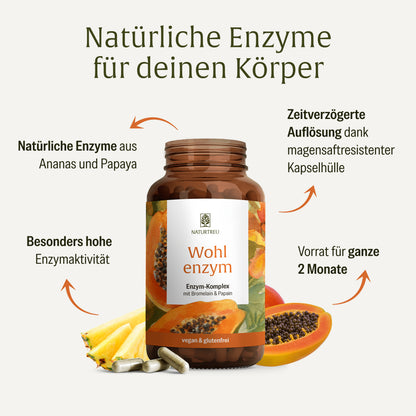 Wohlenzym Enzym Komplex mit Bromelain Papain Inhaltsstoffe