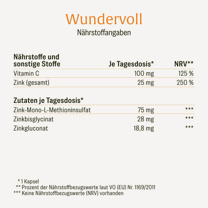Wundervoll Zink-Komplex Naehrwerttabelle 