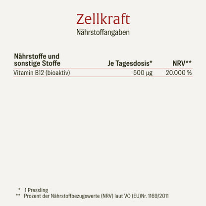 Zellkraft Vitamin B12 Naehrwerte 