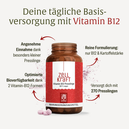 Zellkraft Vitamin B12 Presslinge hochwertige Inhaltsstoffe